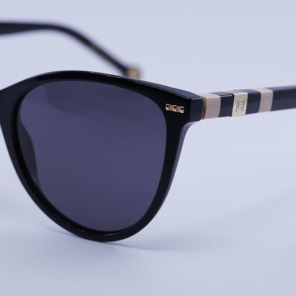 Carolina Herrera HER 0107/S 0KDX IR Sunglasses Black Cat Eye Frame, Grey Lenses
